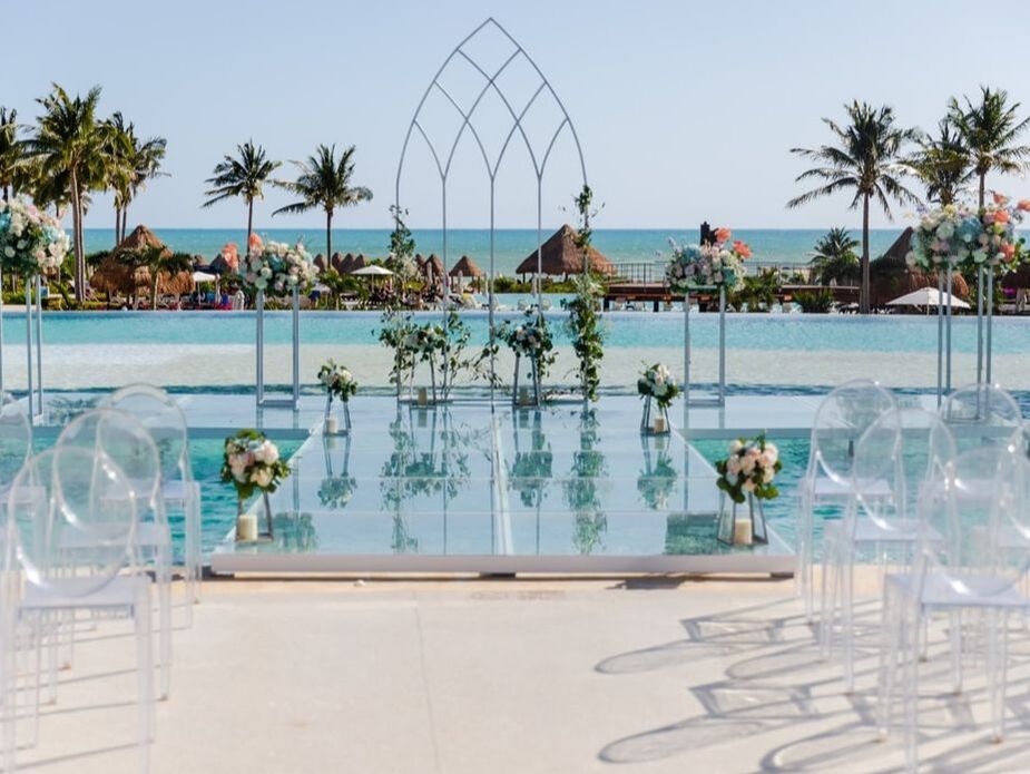 Dreams Playa Mujeres Pool Platform wedding